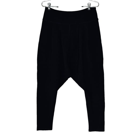 2Chillies Swimwear Austrailia Drop Crotch Harem Black Crop Taper Pants US 10 M - Picture 1 of 6
